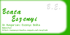 beata eszenyi business card